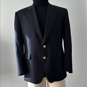 NWT AQUASCUTUM Size 42S Navy Wool Single Breasted Sport Coat Brass Buttons
